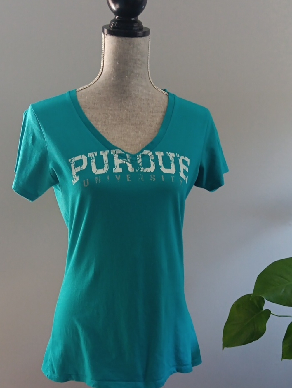 Champion Teal V-Neck Purdue University Tee